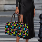 Colorful Frog Pattern Print Duffle Bag