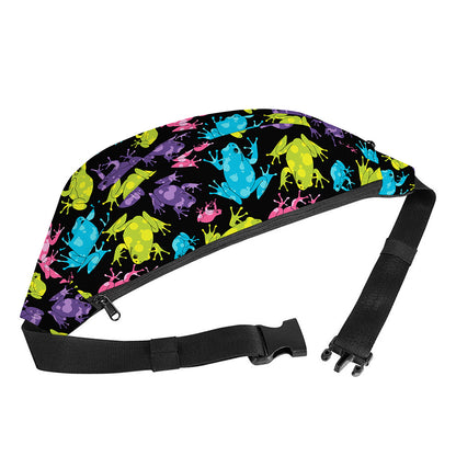 Colorful Frog Pattern Print Fanny Pack