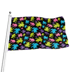 Colorful Frog Pattern Print Flag