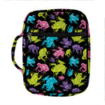 Colorful Frog Pattern Print Front Pocket Bible Bag
