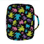 Colorful Frog Pattern Print Front Pocket Bible Bag