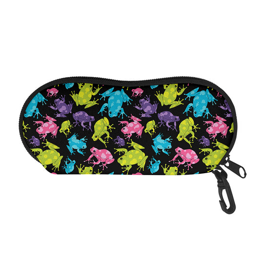 Colorful Frog Pattern Print Glasses Case