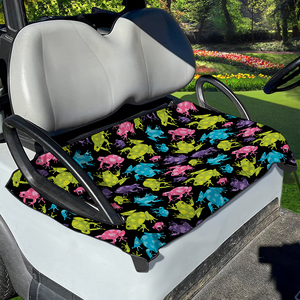 Colorful Frog Pattern Print Golf Cart Seat Cover