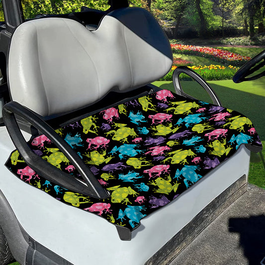 Colorful Frog Pattern Print Golf Cart Seat Cover