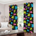 Colorful Frog Pattern Print Grommet Curtains