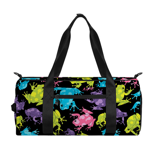 Colorful Frog Pattern Print Gym Bag