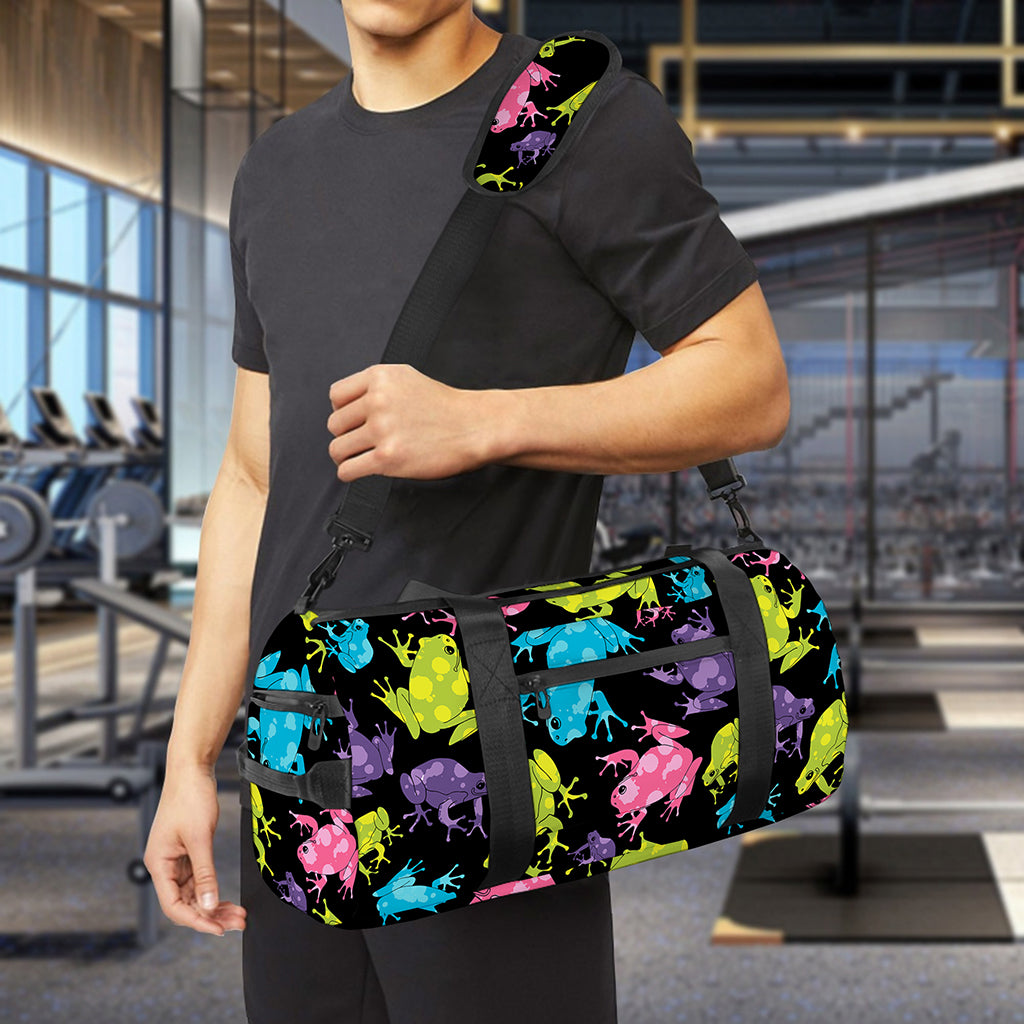 Colorful Frog Pattern Print Gym Bag