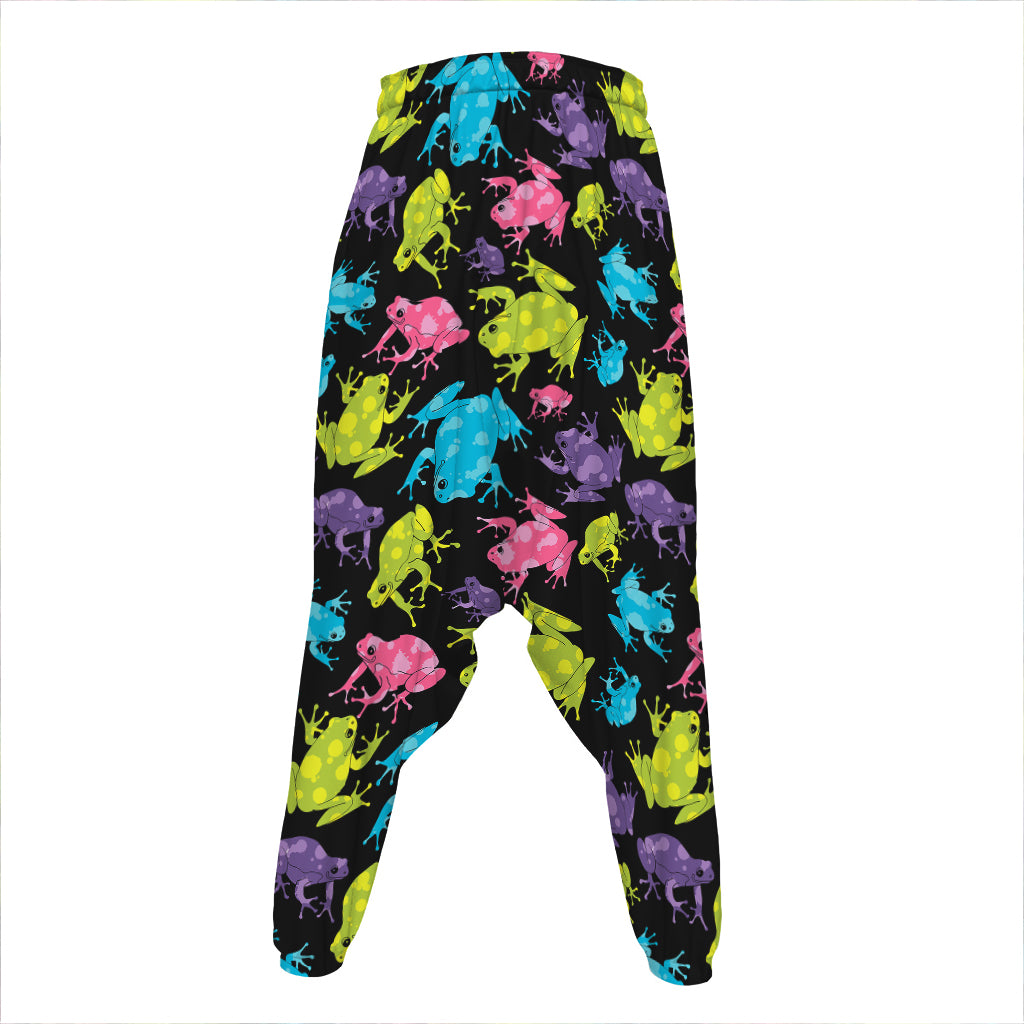Colorful Frog Pattern Print Hammer Pants