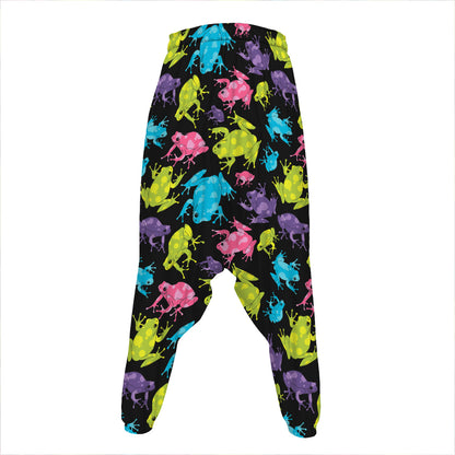 Colorful Frog Pattern Print Hammer Pants