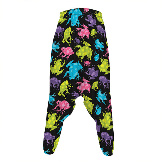 Colorful Frog Pattern Print Hammer Pants