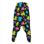 Colorful Frog Pattern Print Hammer Pants