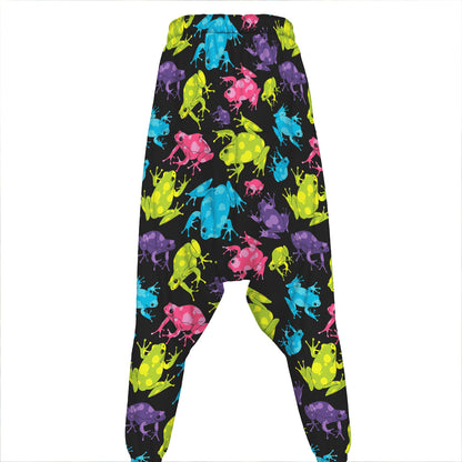 Colorful Frog Pattern Print Hammer Pants