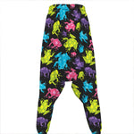 Colorful Frog Pattern Print Hammer Pants