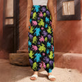 Colorful Frog Pattern Print Harem Pants
