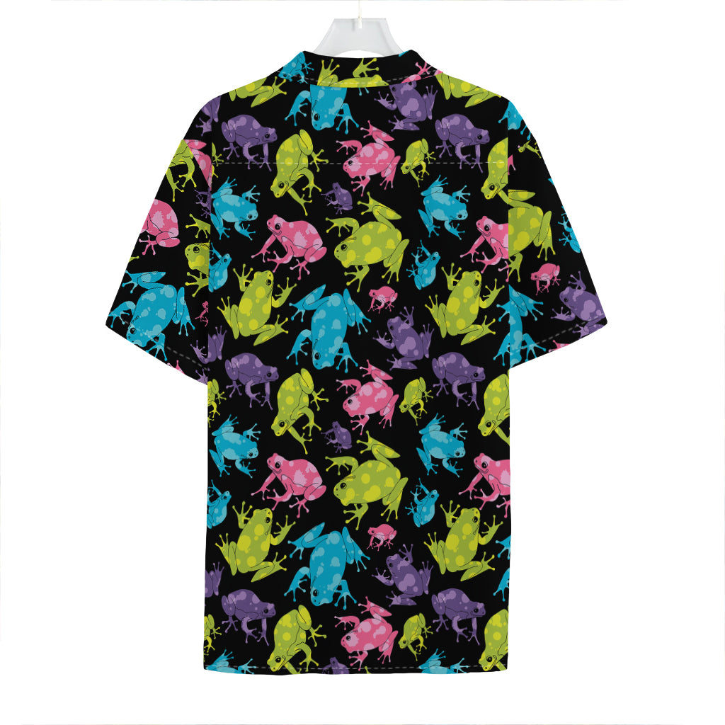 Colorful Frog Pattern Print Hawaiian Shirt