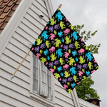 Colorful Frog Pattern Print House Flag