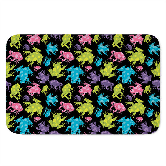 Colorful Frog Pattern Print Indoor Door Mat