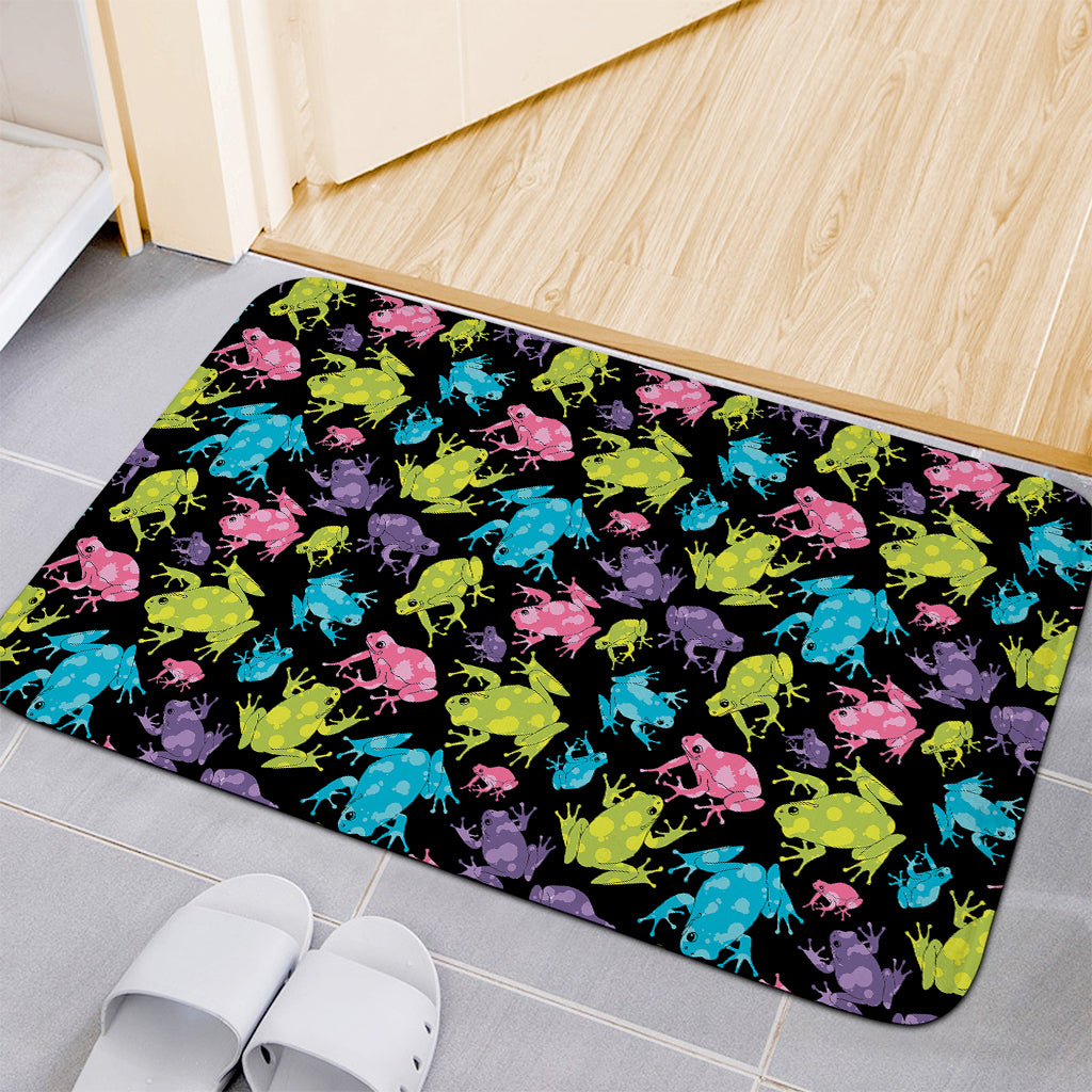 Colorful Frog Pattern Print Indoor Door Mat