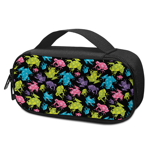 Colorful Frog Pattern Print Insulin Cooler Travel Case