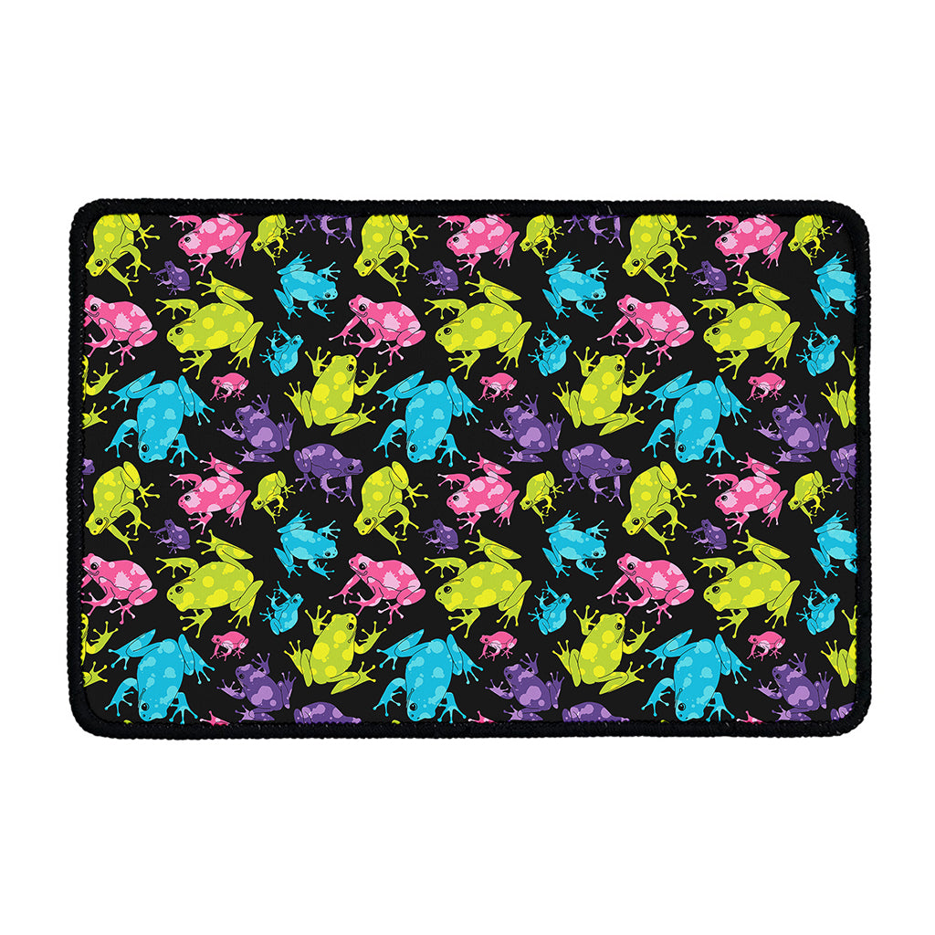 Colorful Frog Pattern Print Kitchen Mat
