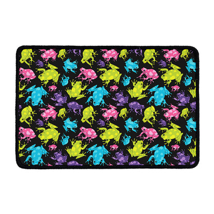 Colorful Frog Pattern Print Kitchen Mat