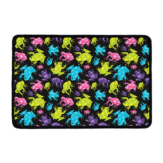 Colorful Frog Pattern Print Kitchen Mat