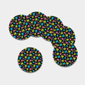 Colorful Frog Pattern Print Leather Coaster Set