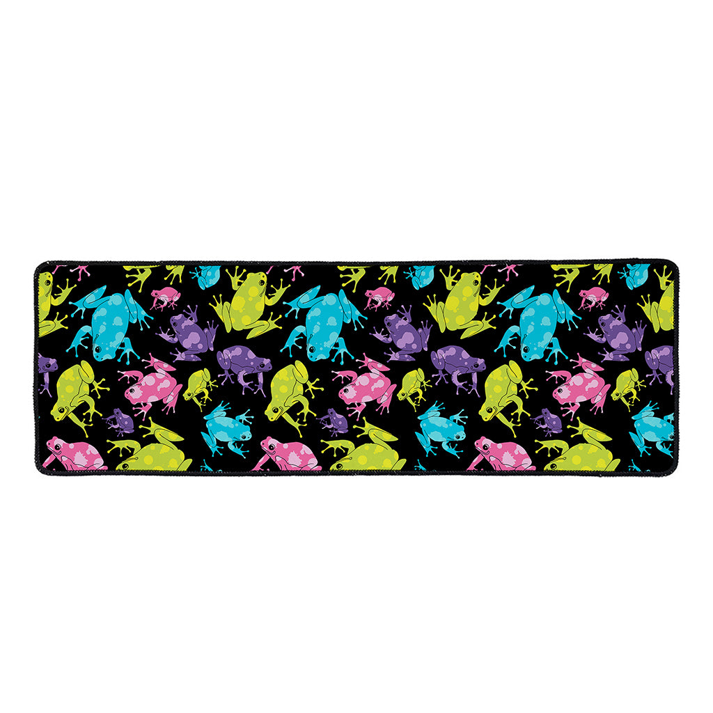 Colorful Frog Pattern Print Long Kitchen Mat