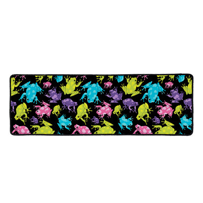 Colorful Frog Pattern Print Long Kitchen Mat