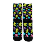 Colorful Frog Pattern Print Long Socks