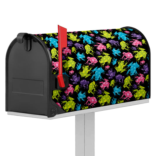 Colorful Frog Pattern Print Mailbox Cover