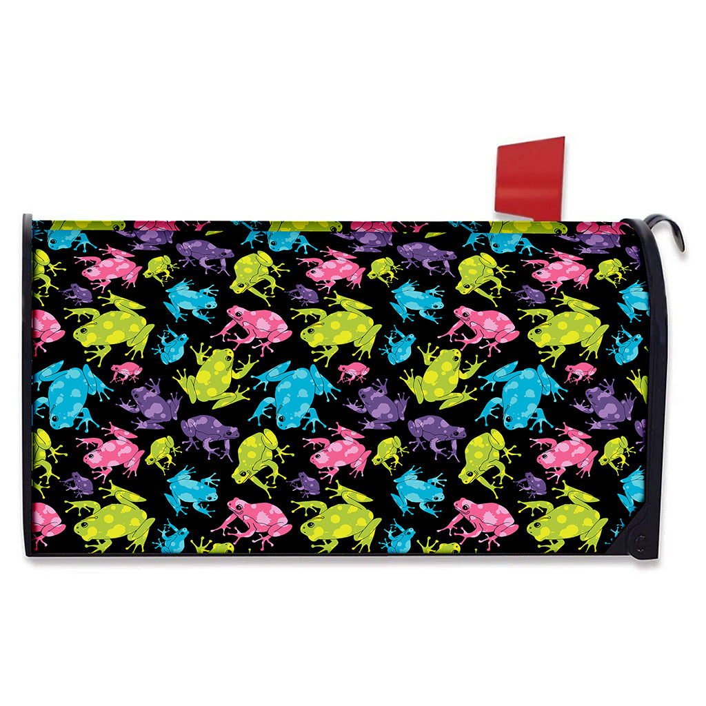Colorful Frog Pattern Print Mailbox Cover