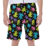 Colorful Frog Pattern Print Men's Beach Shorts