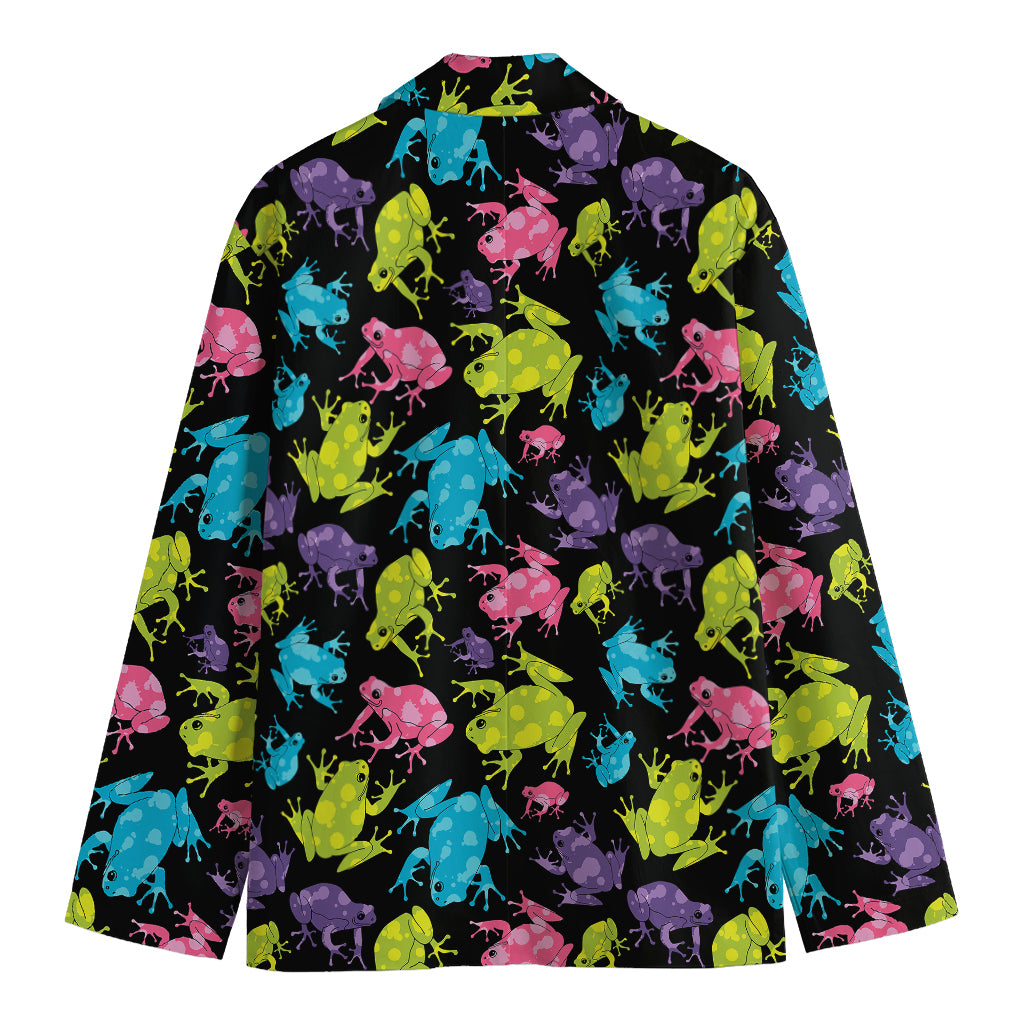 Colorful Frog Pattern Print Men's Blazer