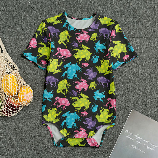 Colorful Frog Pattern Print Men's Bodysuit