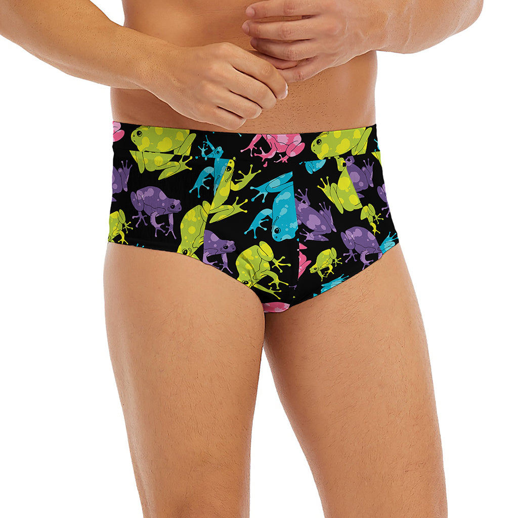 Colorful Frog Pattern Print Men's Briefs