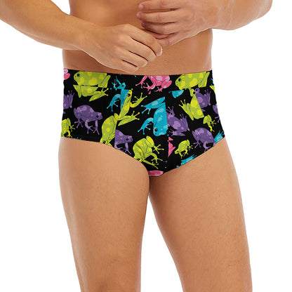 Colorful Frog Pattern Print Men's Briefs