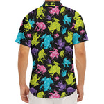 Colorful Frog Pattern Print Men's Deep V-Neck Shirt