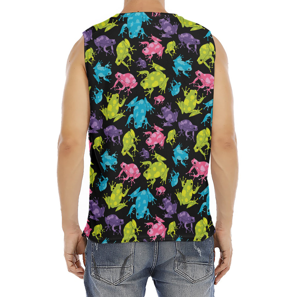 Colorful Frog Pattern Print Men's Fitness Tank Top