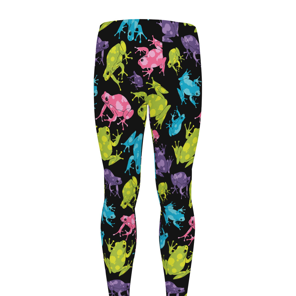 Colorful Frog Pattern Print Men's leggings