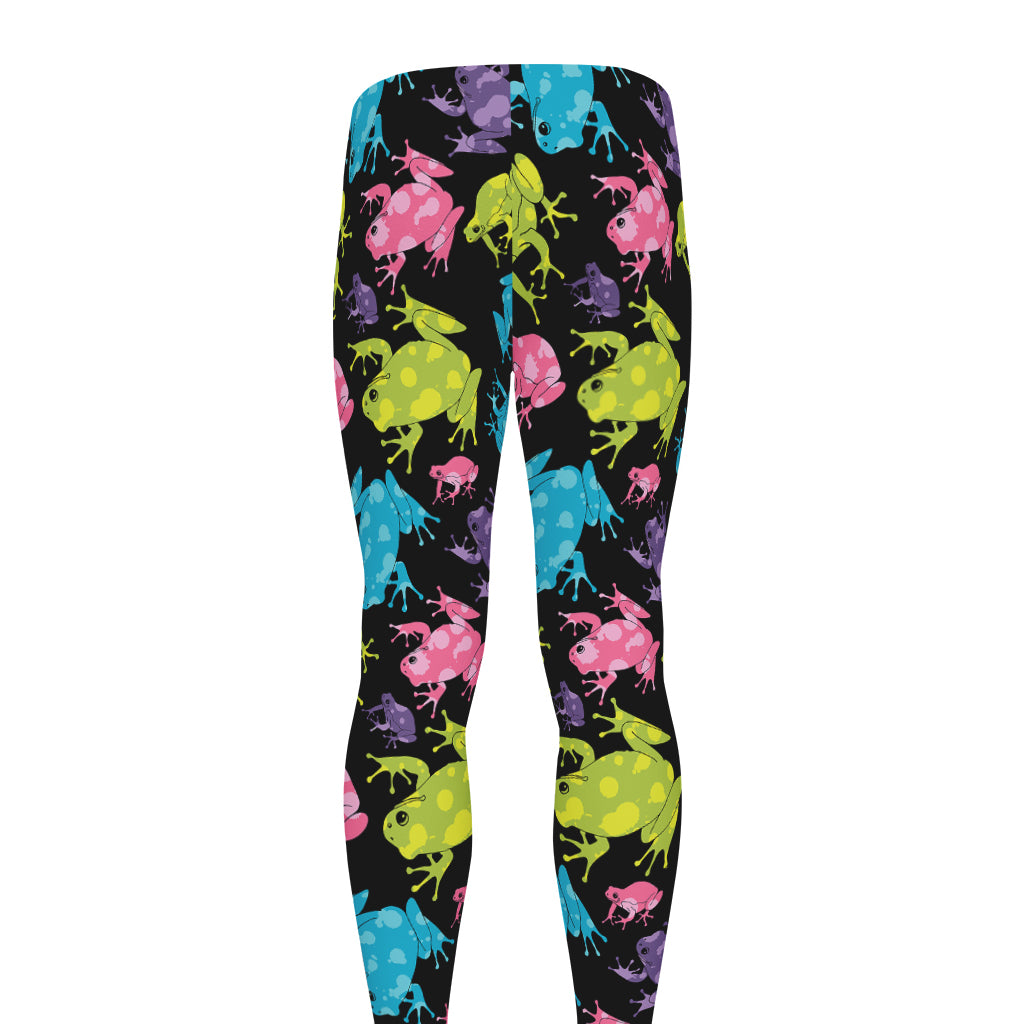 Colorful Frog Pattern Print Men's leggings