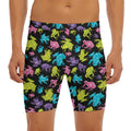 Colorful Frog Pattern Print Men's Long Boxer Briefs