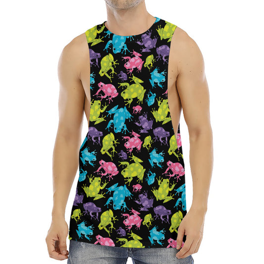 Colorful Frog Pattern Print Men's Muscle Tank Top