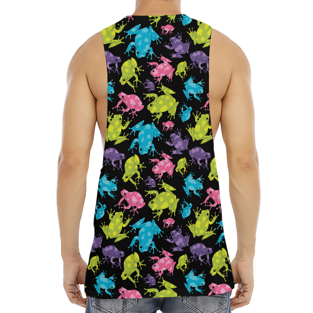 Colorful Frog Pattern Print Men's Muscle Tank Top