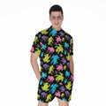 Colorful Frog Pattern Print Men's Romper