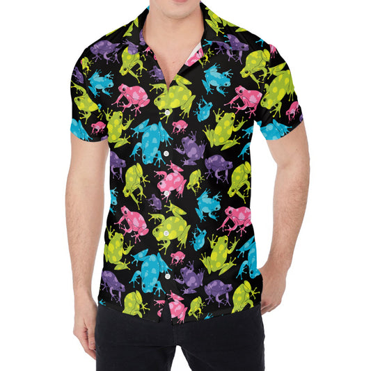 Colorful Frog Pattern Print Men's Shirt