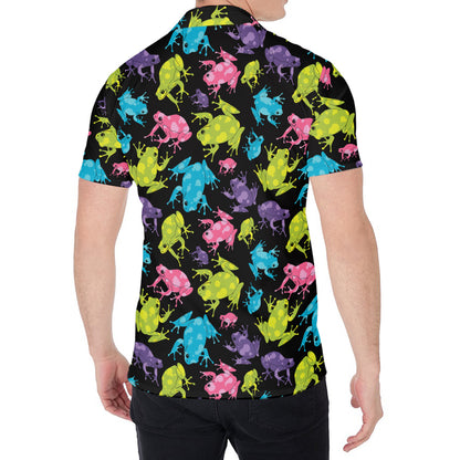 Colorful Frog Pattern Print Men's Shirt