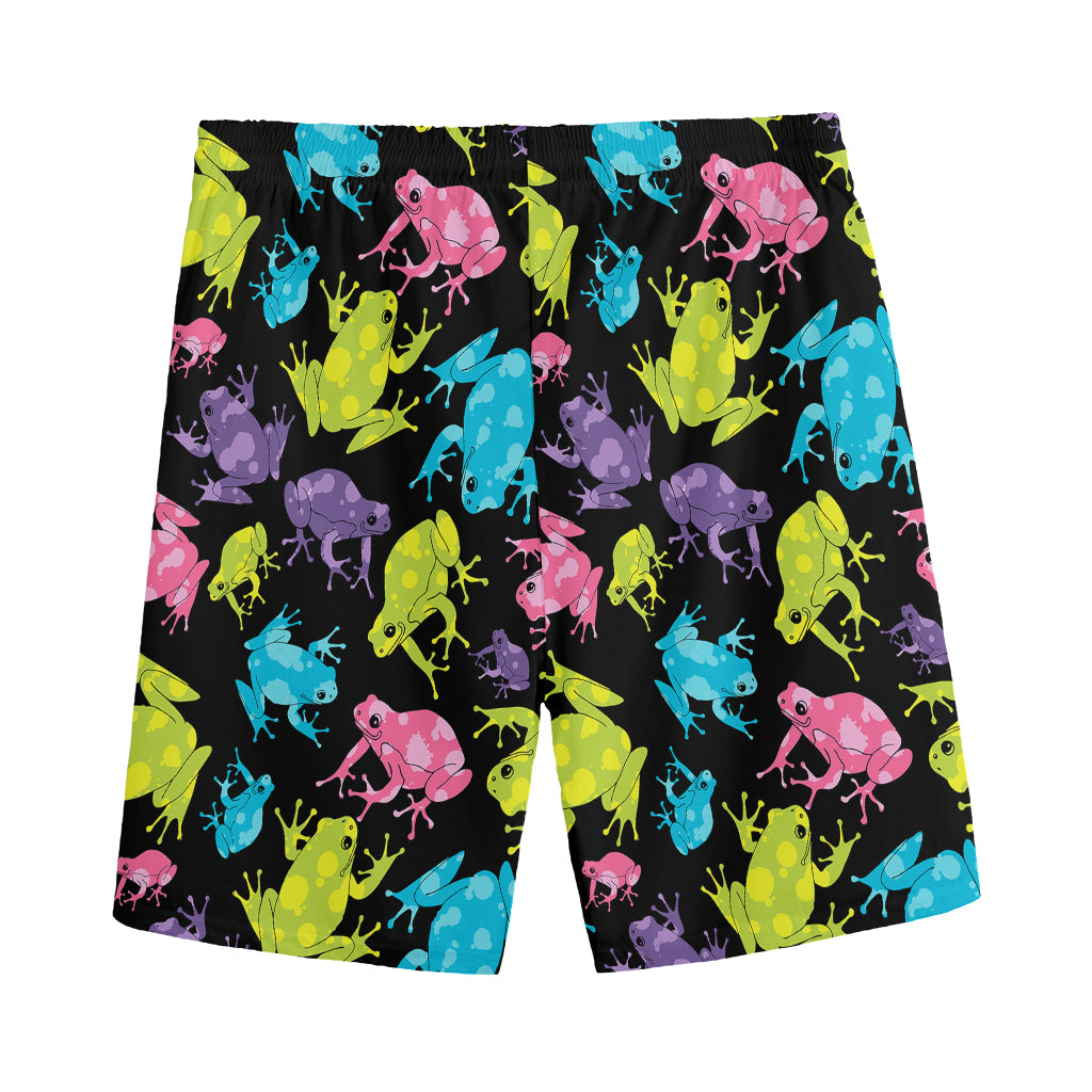 Colorful Frog Pattern Print Men's Sports Shorts