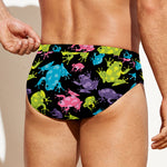 Colorful Frog Pattern Print Men's Swim Briefs