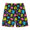Colorful Frog Pattern Print Men's Swim Trunks